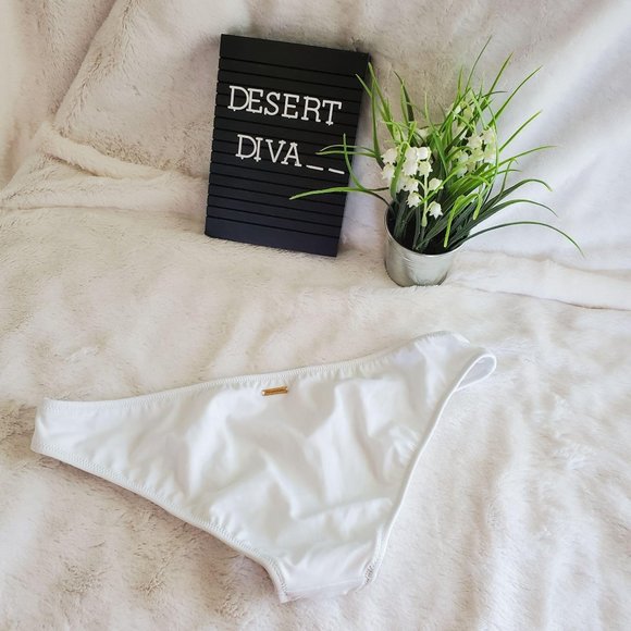 Victoria's Secret Womens Swim Suit Bottom White M Bikini Bottom  New - Picture 6 of 7